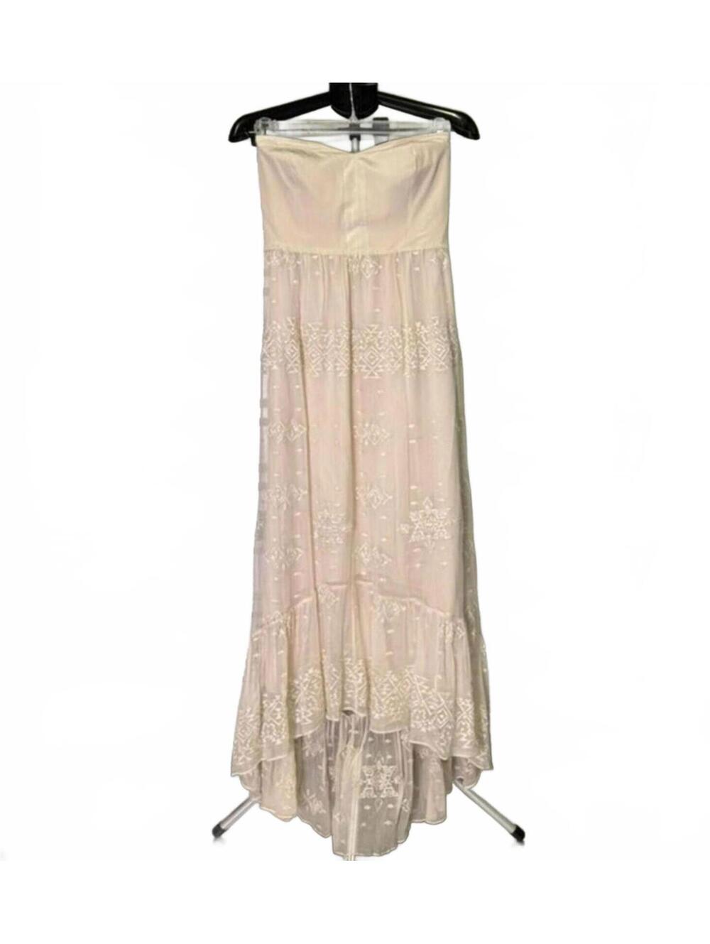 TWELFTH STREET BY CYNTHIA VINCENT M SILK MAXI DRESS IVORY BOHO WEDDING  NWOT